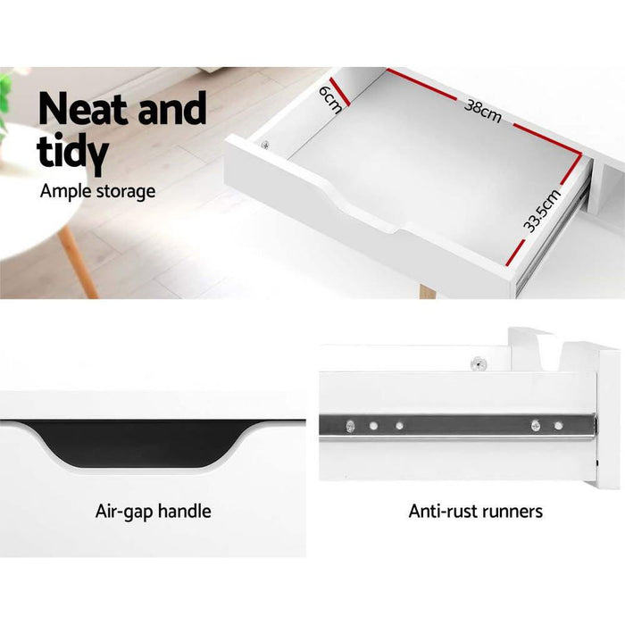Office Computer Desk Study Table Storage Drawers Student Laptop White -Home Living Store - -  