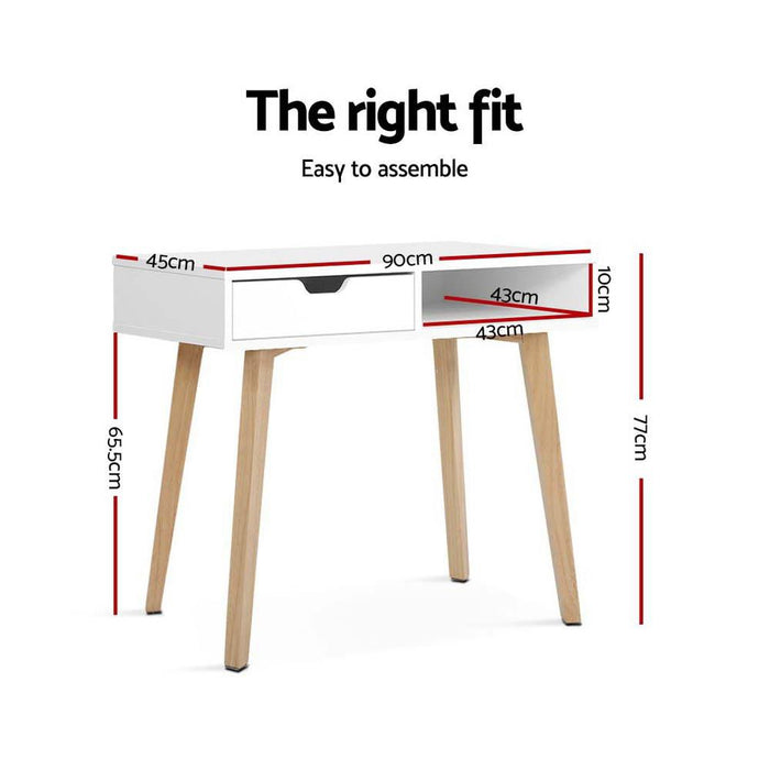 Office Computer Desk Study Table Storage Drawers Student Laptop White -Home Living Store - -  