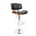 One Bar Stools Gas Lift Leather Black -Home Living Store - -  