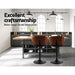 One Bar Stools Kitchen Leather Barstools Swivel Gas Lift Vintage Chairs Black -Home Living Store - -  