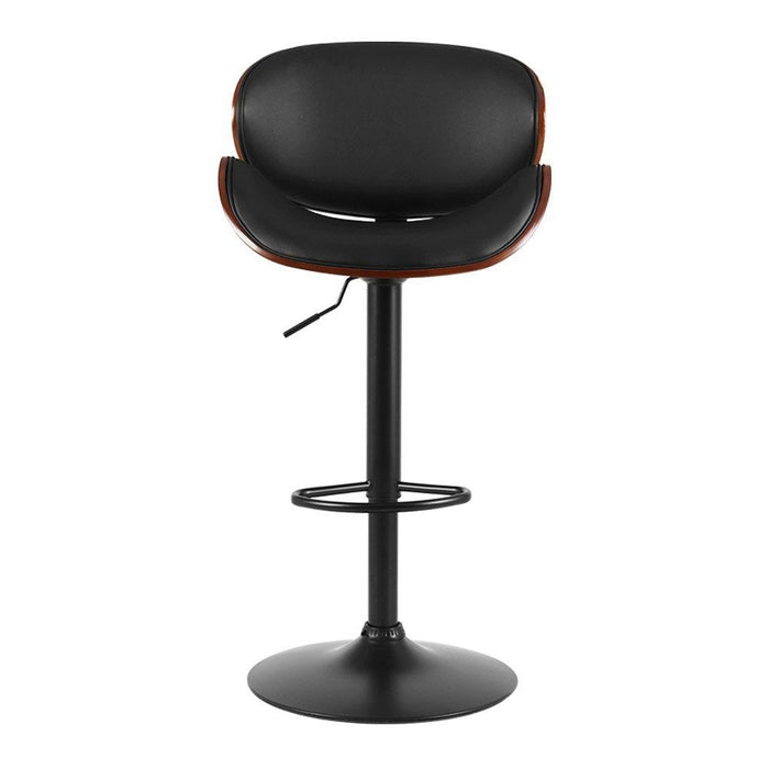 One Bar Stools Kitchen Leather Barstools Swivel Gas Lift Vintage Chairs Black -Home Living Store - -  