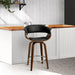 One Bar Stools Swivel PU Seat Wooden -Home Living Store - -  
