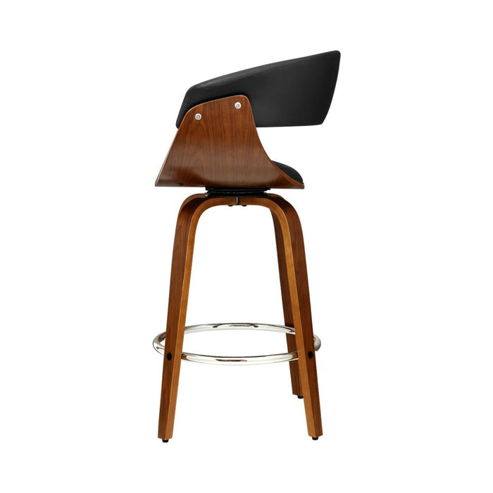 One Bar Stools Swivel PU Seat Wooden -Home Living Store - -  