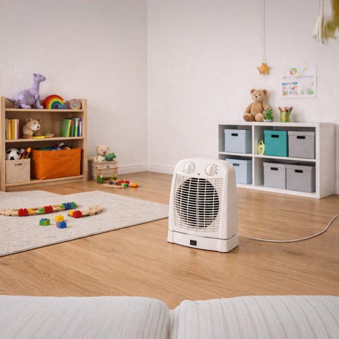 Sheffield Upright Fan Heater with Thermostat Control - 2000W, Oscillating