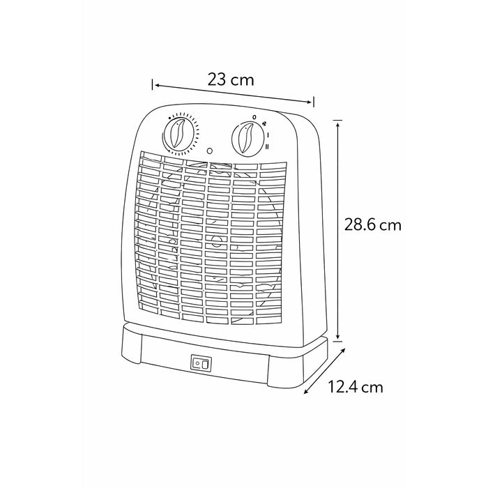 Sheffield Upright Fan Heater with Thermostat Control - 2000W, Oscillating