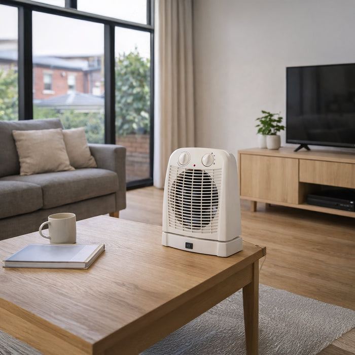 Sheffield Upright Fan Heater with Thermostat Control - 2000W, Oscillating