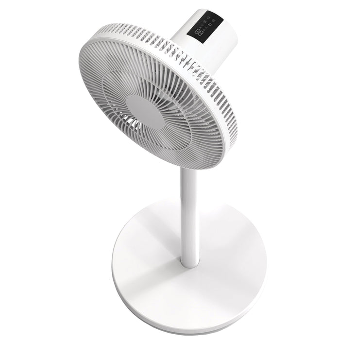 Sheffield Pedestal Fan – White | 12-Speed DC Motor with Remote