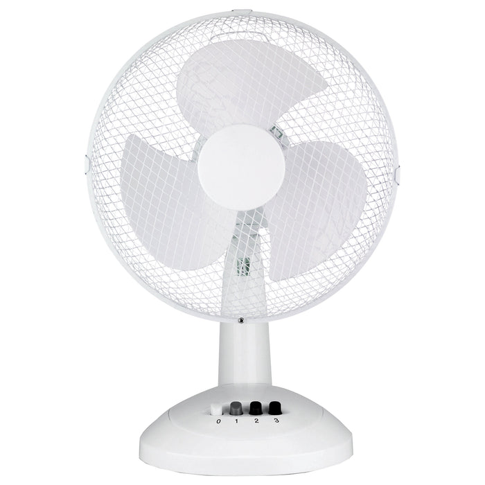 Sheffield 30cm Desktop Fan – White | 3-Speed Oscillating Desk Fan