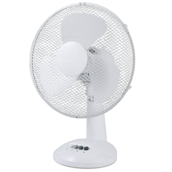 Sheffield 30cm Desktop Fan – White | 3-Speed Oscillating Desk Fan
