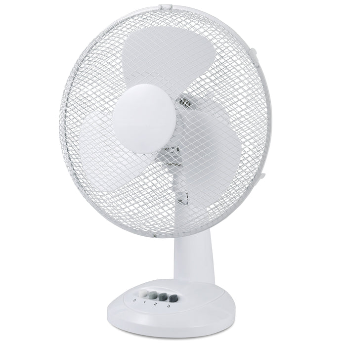 Sheffield 40cm Desk Top Fan – White | Oscillating 3-Speed Cooling Fan