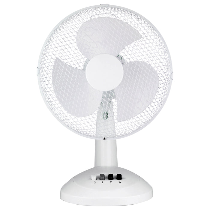 Sheffield 40cm Desk Top Fan – White | Oscillating 3-Speed Cooling Fan