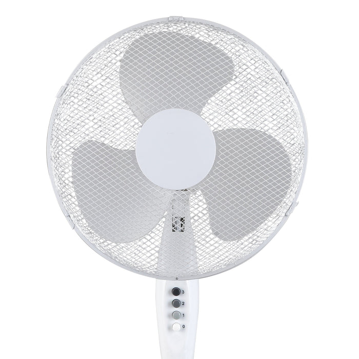 Sheffield 40cm Pedestal Fan – White | Adjustable Height + Carry Handle