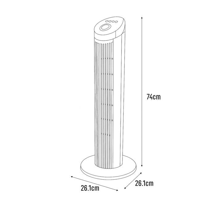 Sheffield White Tower Fan – 3-Speed Slimline Cooling Fan