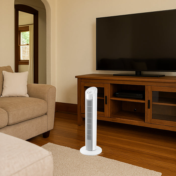 Sheffield White Tower Fan – 3-Speed Slimline Cooling Fan