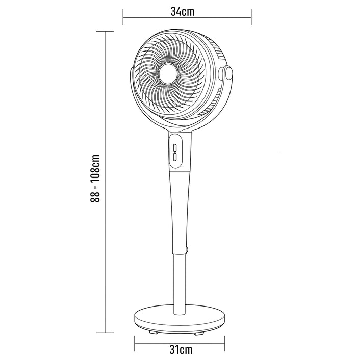 Sheffield Pedestal Fan with 24 Speeds & LCD Display - Grey
