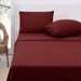 Polar Fleece Sheet Set Queen 36cm Wall Burgundy -Home Living Store - -  