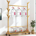 Portable Clothes Rack Coat Garment Stand Bamboo Rail Hanger Airer Closet -Home Living Store - -  