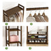Portable Clothes Rack Coat Garment Stand Bamboo Rail Hanger Airer Closet -Home Living Store - -  