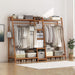 Portable Clothes Rack Coat Garment Stand Bamboo Rail Hanger Airer Closet -Home Living Store - -  