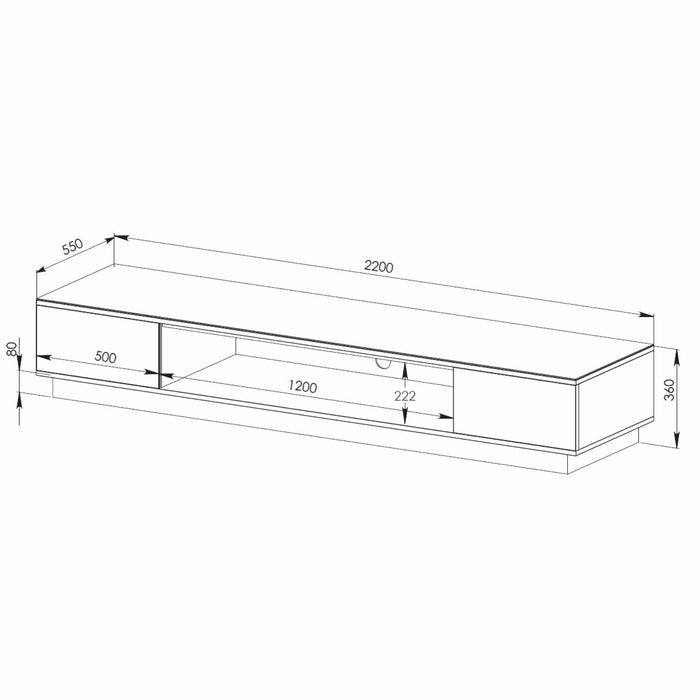 RIO2200LL Black Entertainment Unit by Tauris™ -Home Living Store - -  