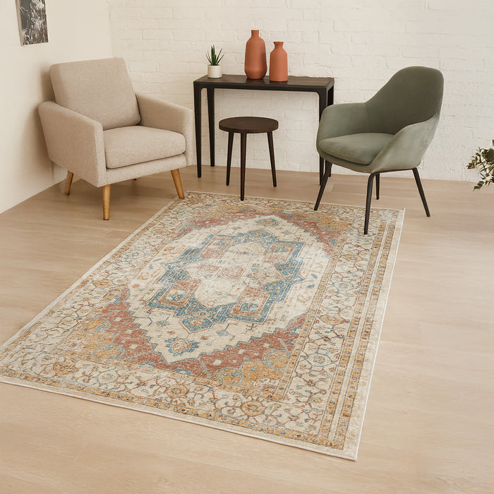Bazaar Printed Microfibre Rug - Terracotta | 160 x 240cm by Urban Style