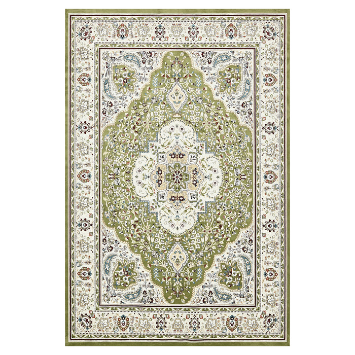 Bazaar Printed Microfibre Rug - Green | 160 x 240cm by Urban Style