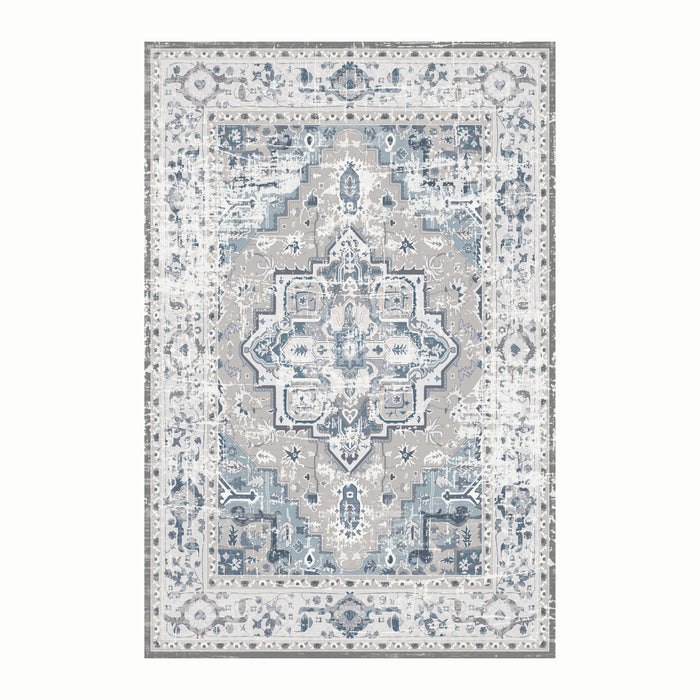 Bazaar Printed Microfibre Rug - Blue | 160 x 240cm by Urban Style