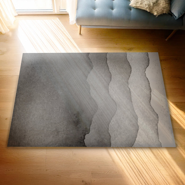 Abstract Printed Microfibre Rug - Grey | 160 x 240cm by Urban Style