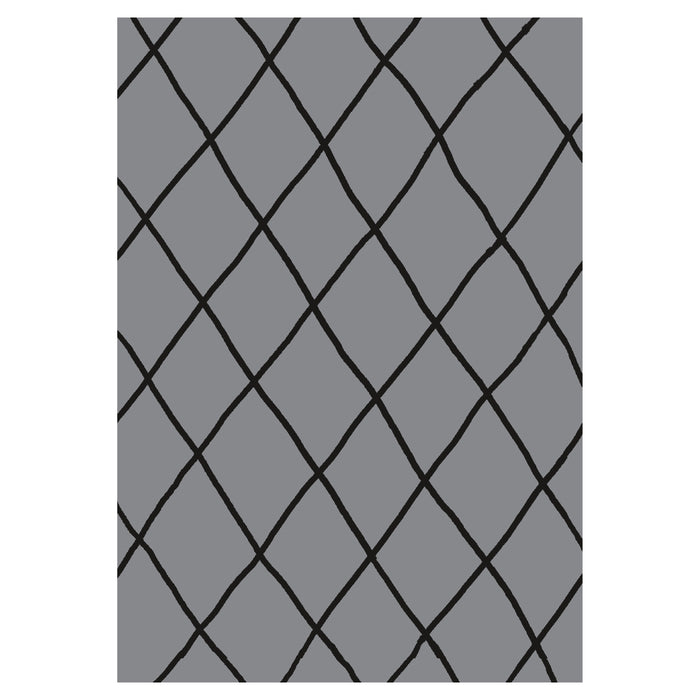 Geometric Printed Microfibre Rug - Grey/Black | 160 x 240cm by Urban Style