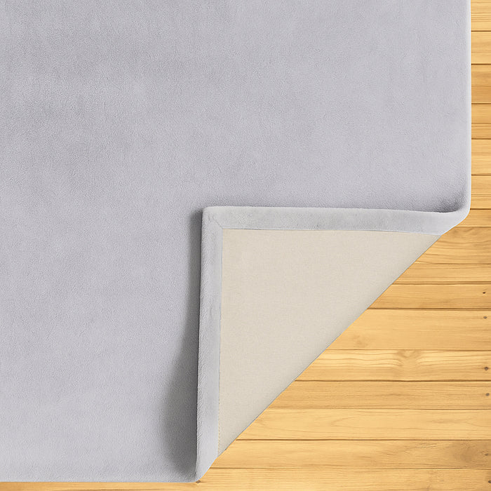 Plush Rabbit Fur Rug - Silver | 160 x 240cm by Urban Style