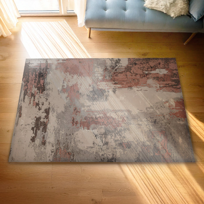 Abstract Printed Microfibre Rug | Pink (160x240cm) by Urban Style