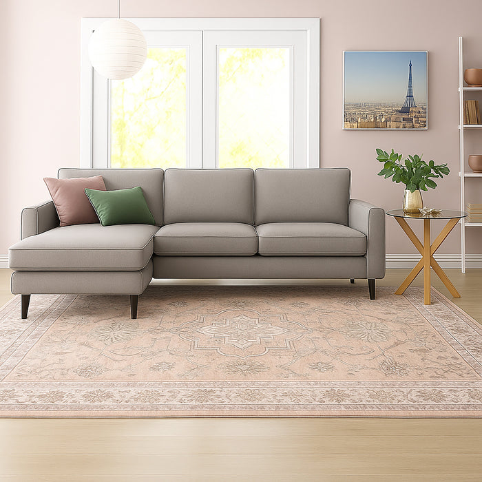 Bazaar Printed Microfibre Rug - Peach | 160 x 240cm by Urban Style