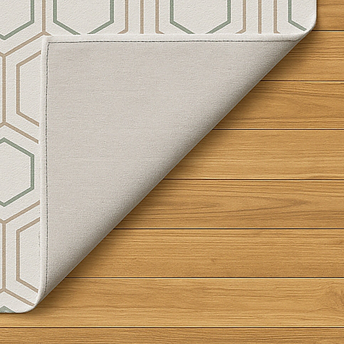 Geometric Printed Microfibre Rug - Pastel Hexagons | 160 x 240cm by Urban Style