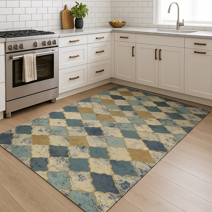 Bazaar Printed Microfibre Rug - Turkish Tiles | 160x240cm by Urban Style