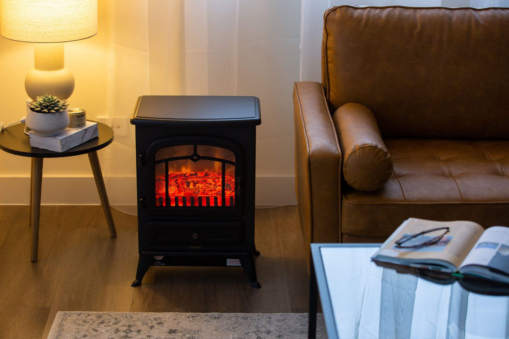 Electric Fireplace Heater w/ Real Flame Effect & 2 Heat Settings -Home Living Store - -  