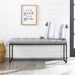 Relax Bench Seat in Grey Fabric with Black Metal Frame by Woodstock™ -Home Living Store - -  