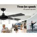 Devanti 52'' Ceiling Fan w/Remote - Black -Home Living Store - -  