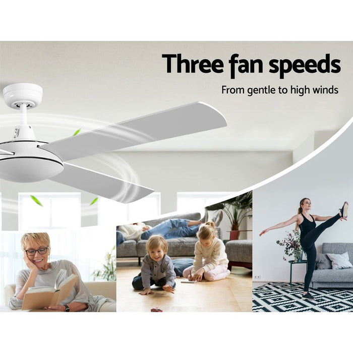 Devanti 52'' Ceiling Fan w/Remote - White -Home Living Store - -  