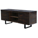Rustica 160cm ETU Entertainment TV Unit Solid Pine Wood 2 Door Black -Home Living Store - -  