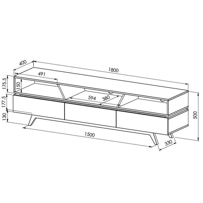 SILVERTON1800 TV Unit Oak by Criterion - Home Living Store - Entertainment Unit