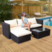 Sarantino 5pc Modular Outdoor Lounge Set PE Rattan - Brown -Home Living Store - -  