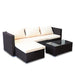 Sarantino 5pc Modular Outdoor Lounge Set PE Rattan - Brown -Home Living Store - -  