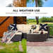 Sarantino 5pc Modular Outdoor Lounge Set PE Rattan - Brown -Home Living Store - -  