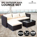 Sarantino 5pc Modular Outdoor Lounge Set PE Rattan - Brown -Home Living Store - -  