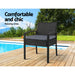Set of 2 Outdoor Dining Chairs Wicker Chair Patio Garden Furniture Lounge Setting Bistro Set Cafe Cushion Gardeon Black -Home Living Store - -  
