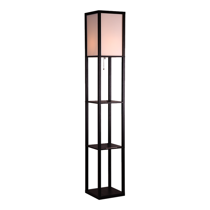 Shelf Floor Lamp - Shade Diffused Light Source with Open-Box Shelves -Home Living Store - -  