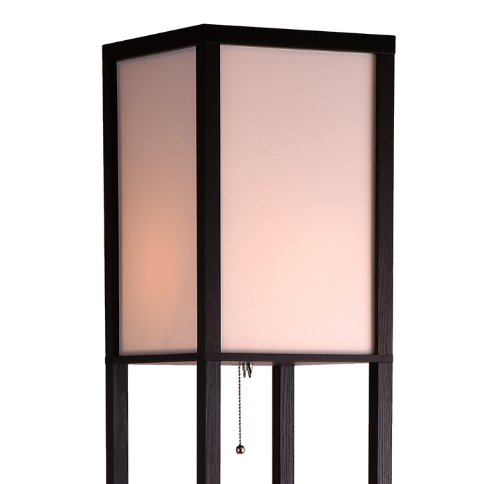 Shelf Floor Lamp - Shade Diffused Light Source with Open-Box Shelves -Home Living Store - -  