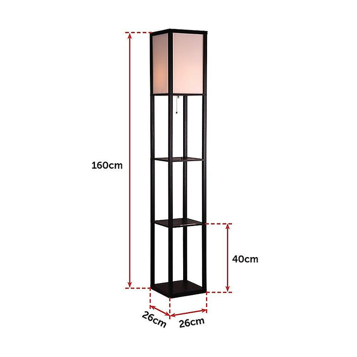 Shelf Floor Lamp - Shade Diffused Light Source with Open-Box Shelves -Home Living Store - -  
