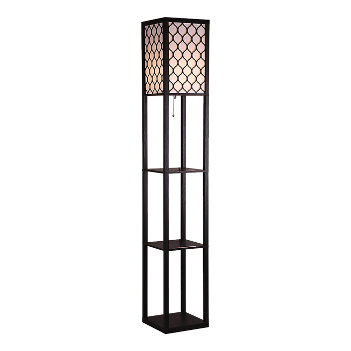 Shelf Floor Lamp - Shade Diffused Light Source with Open-Box Shelves -Home Living Store - -  