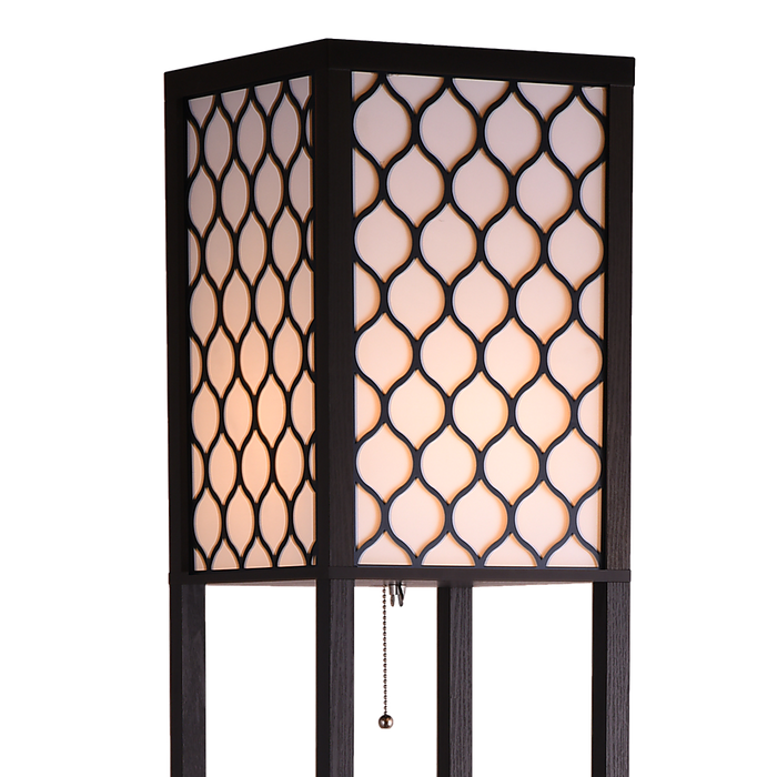 Shelf Floor Lamp - Shade Diffused Light Source with Open-Box Shelves -Home Living Store - -  